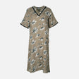 Women Alpine Pocket Midi Gown Short Sleeve Dress