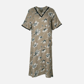 Women Alpine Pocket Midi Gown Short Sleeve Dress