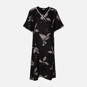 Women Alpine Pocket Midi Gown Short Sleeve Dress
