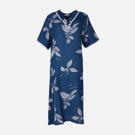 Women Alpine Pocket Midi Gown Short Sleeve Dress