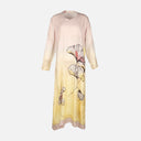 Ladies Rayon Printed Maxi Gown Long Sleeve