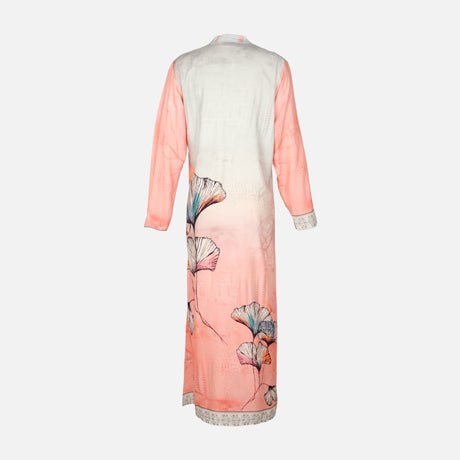 Ladies Rayon Printed Maxi Gown Long Sleeve