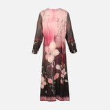 Ladies Rayon Printed Maxi Gown Long Sleeve