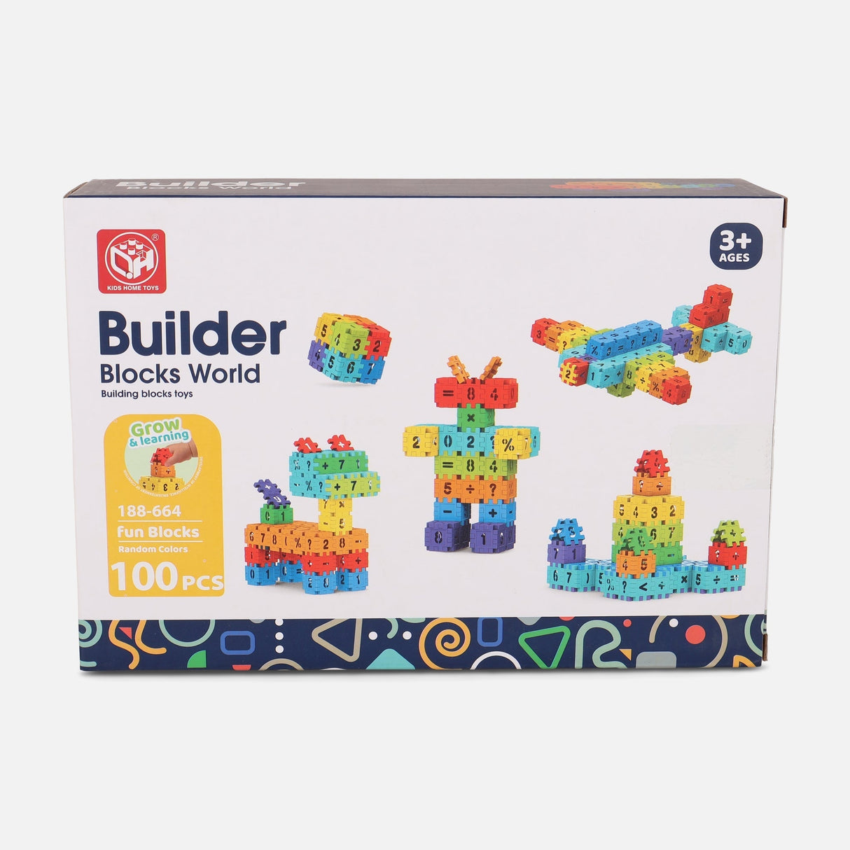 Digital Square Building Blocks Set 100 Pcs
