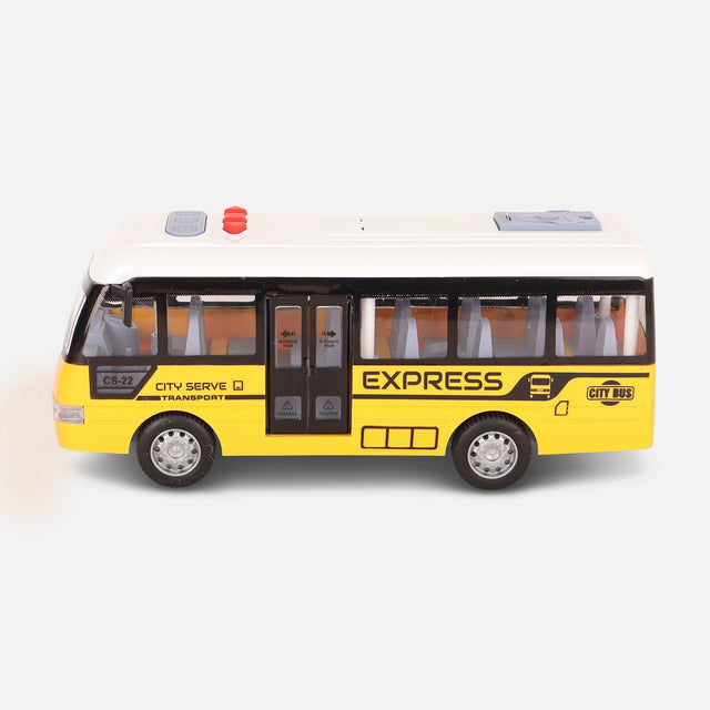 Friction Toy Bus With Light And Music-School Bus