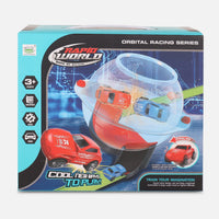 Speed Pull Back Rail Track Car Set For Kids